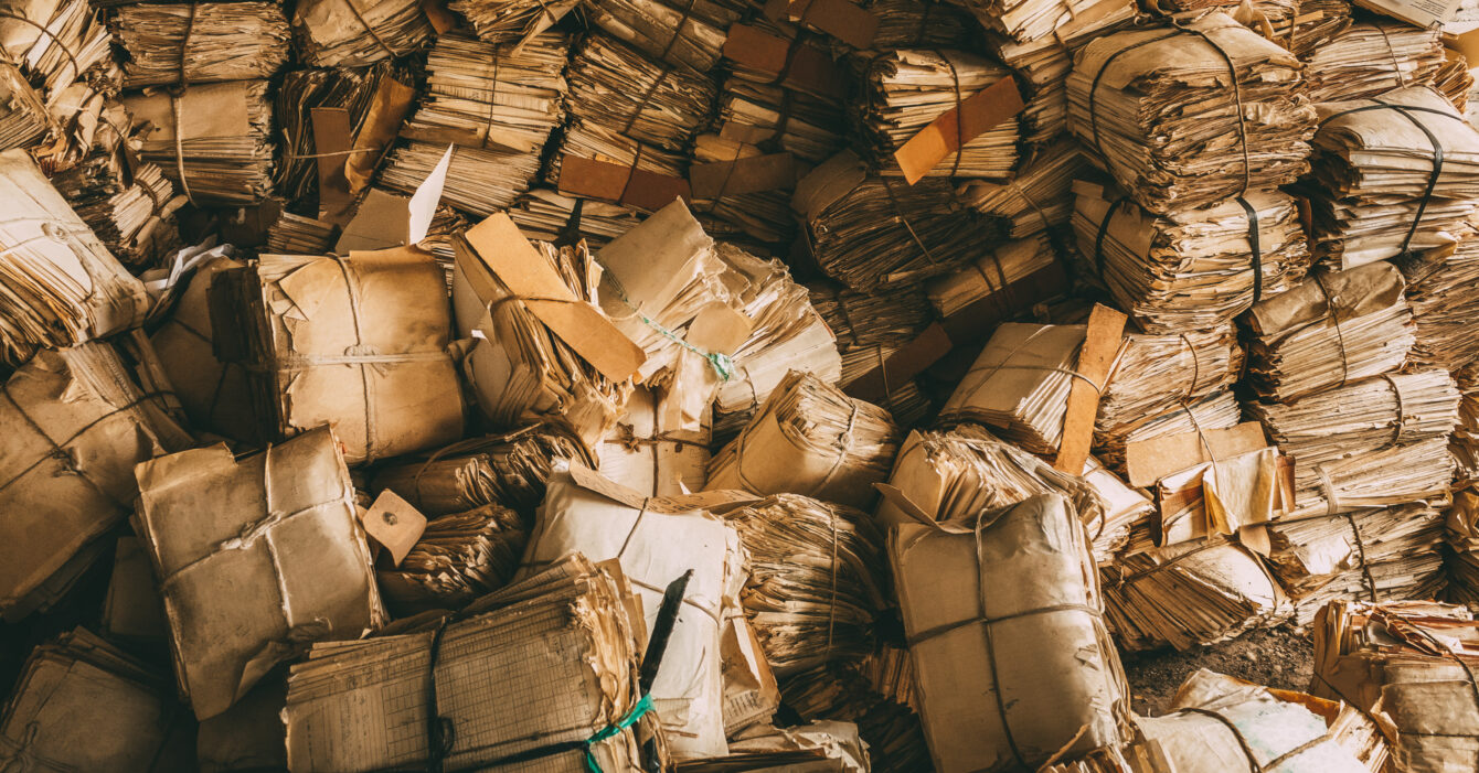 Rifiusti di cartone da riciclare per un packaging sostenibile